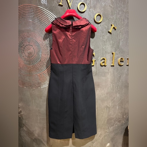 JS Collections Black and Red Midi pencil Dress size 4 - Picture 2 of 4